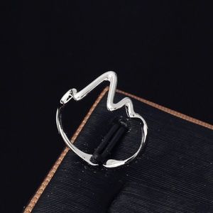 Elegant Silver Heartbeat Ring Adjustable NWOT